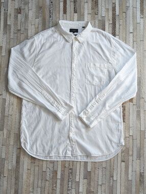 Vince Men's XL Premium Italian Cotton White Classic Fit Button Down Shirt